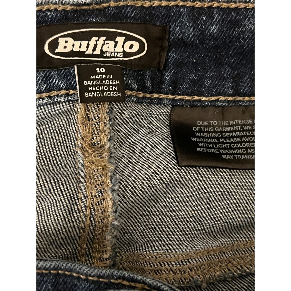 Buffalo Barrel Leg Casual 5-Pocket Jeans Dark Wash High Rise Size 10 Blue - Picture 4 of 5